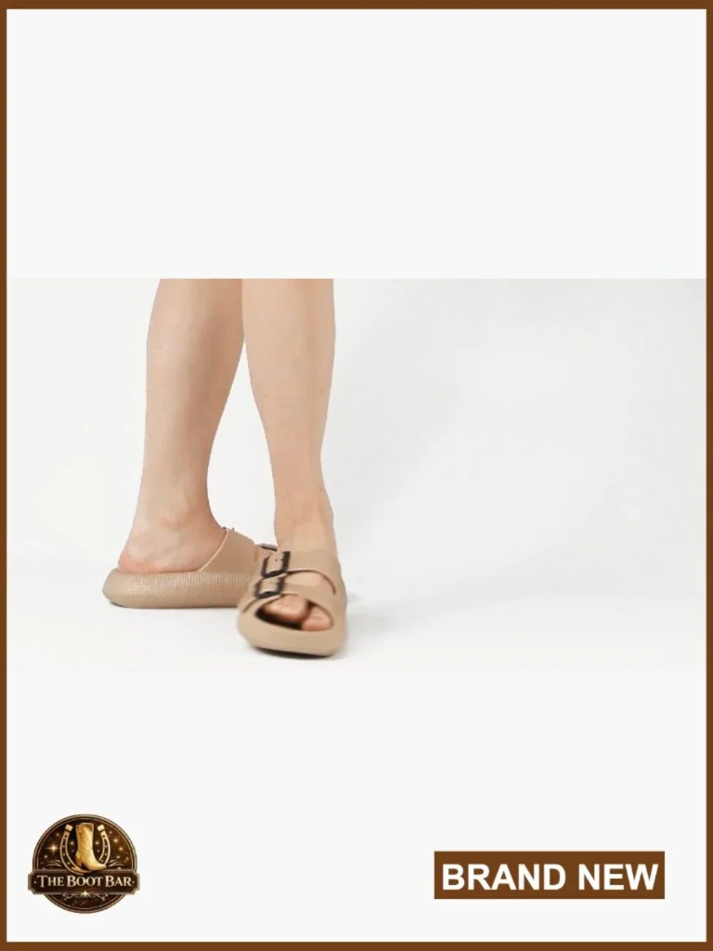 Double Buckle Adjustable Slide Sandals - Lightweight EVA Flats